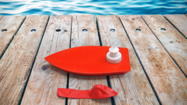 Bateau à ballon avec bouchons recyclés